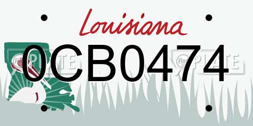 0CB0474 Louisiana License Plate