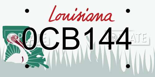 0CB144 Louisiana License Plate