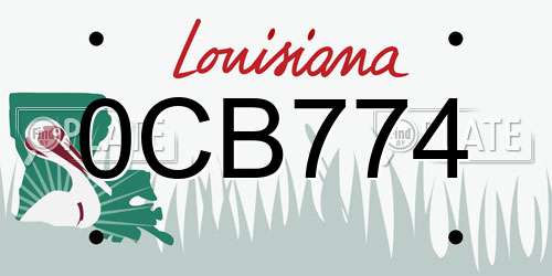 0CB774 Louisiana License Plate