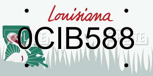 0CIB588 Louisiana License Plate