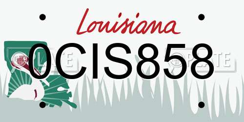 0CIS858 Louisiana License Plate