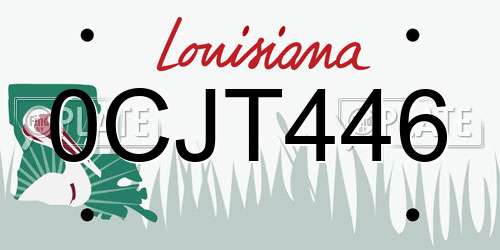 0CJT446 Louisiana License Plate