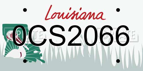 0CS2066 Louisiana License Plate
