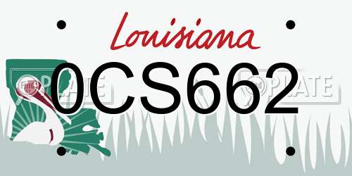0CS662 Louisiana License Plate