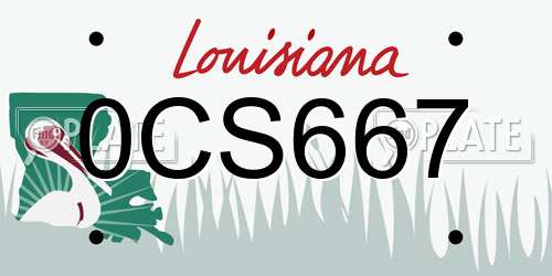 0CS667 Louisiana License Plate