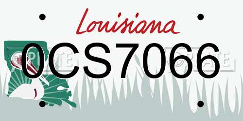 0CS7066 Louisiana License Plate