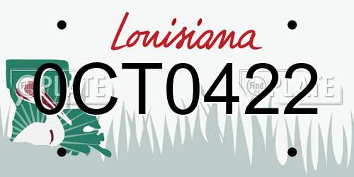 0CT0422 Louisiana License Plate