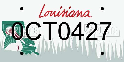 0CT0427 Louisiana License Plate
