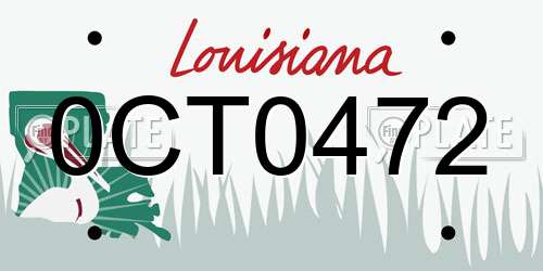 0CT0472 Louisiana License Plate