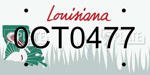 0CT0477 Louisiana License Plate