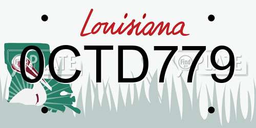 0CTD779 Louisiana License Plate