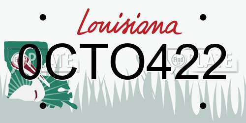 0CTO422 Louisiana License Plate