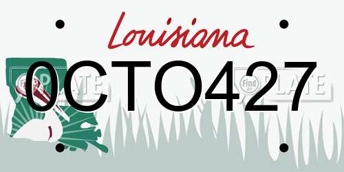 0CTO427 Louisiana License Plate