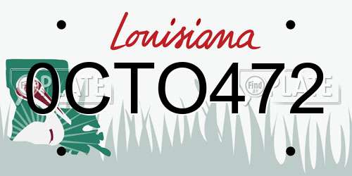 0CTO472 Louisiana License Plate