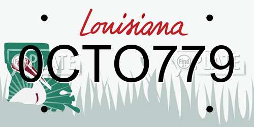 0CTO779 Louisiana License Plate