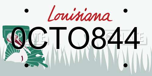 0CTO844 Louisiana License Plate