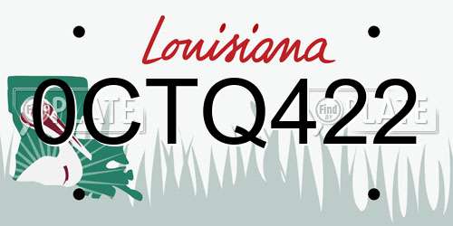 0CTQ422 Louisiana License Plate
