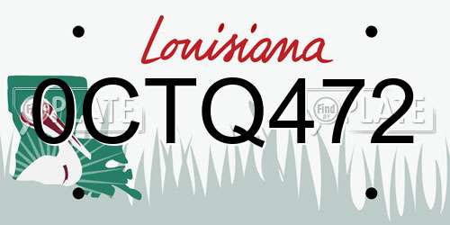 0CTQ472 Louisiana License Plate