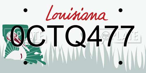 0CTQ477 Louisiana License Plate