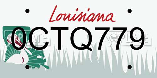 0CTQ779 Louisiana License Plate