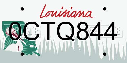 0CTQ844 Louisiana License Plate