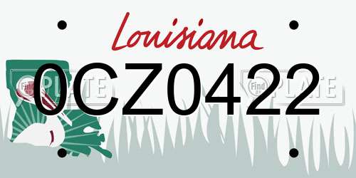 0CZ0422 Louisiana License Plate