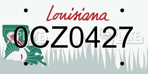 0CZ0427 Louisiana License Plate