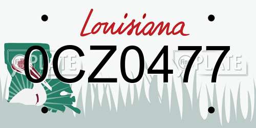 0CZ0477 Louisiana License Plate