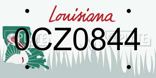 0CZ0844 Louisiana License Plate