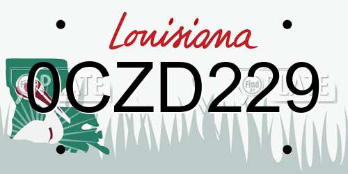 0CZD229 Louisiana License Plate