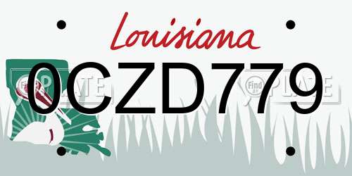 0CZD779 Louisiana License Plate