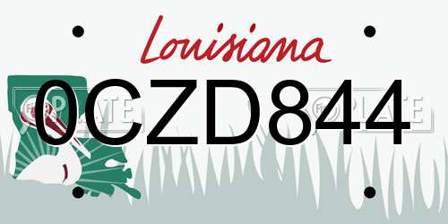 0CZD844 Louisiana License Plate