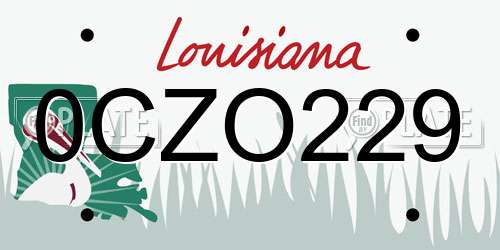 0CZO229 Louisiana License Plate