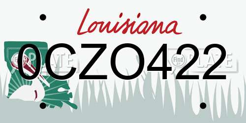 0CZO422 Louisiana License Plate
