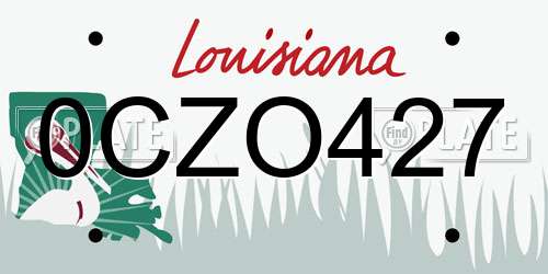 0CZO427 Louisiana License Plate