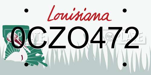 0CZO472 Louisiana License Plate