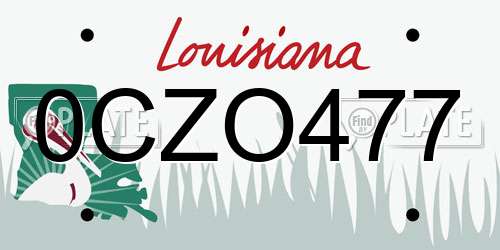 0CZO477 Louisiana License Plate