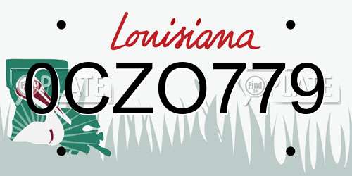 0CZO779 Louisiana License Plate