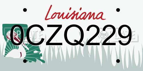 0CZQ229 Louisiana License Plate