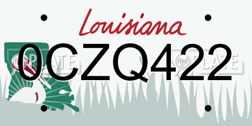 0CZQ422 Louisiana License Plate