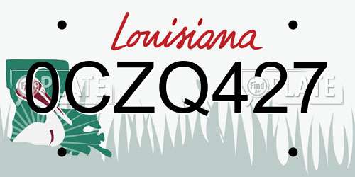 0CZQ427 Louisiana License Plate