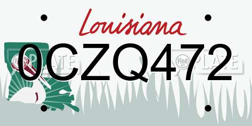 0CZQ472 Louisiana License Plate