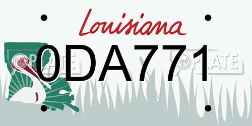 0DA771 Louisiana License Plate