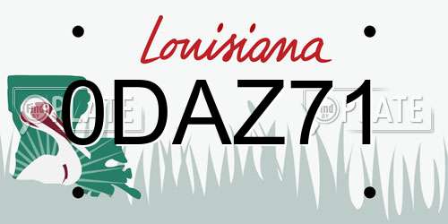 0DAZ71 Louisiana License Plate