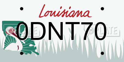 0DNT70 Louisiana License Plate