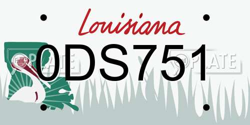 0DS751 Louisiana License Plate