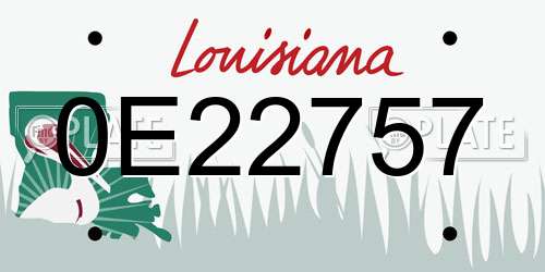 0E22757 Louisiana License Plate