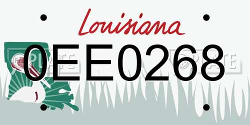 0EE0268 Louisiana License Plate