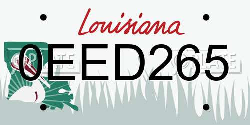 0EED265 Louisiana License Plate