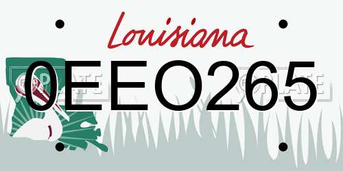 0EEO265 Louisiana License Plate